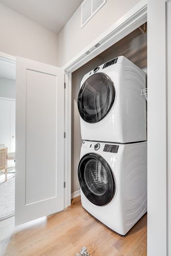 a washer and dryer in a laundry room